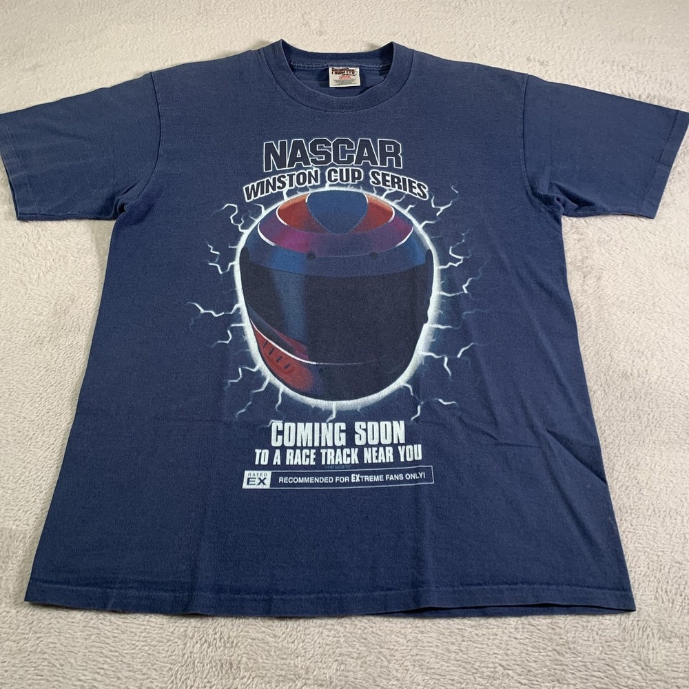 Vintage NASCAR Winston Cup Series Shirt‎ Mens Large Blue Racing 1997 90s USA
